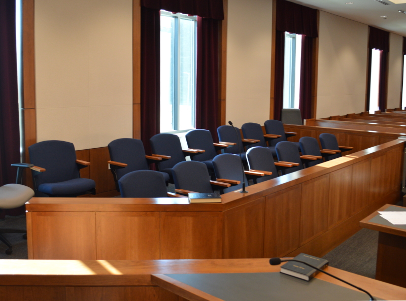 Courtroom jury box